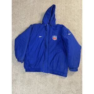 NFL Pro Line Jacket Mens 2XL Blue NFL Football Winter Puffer Reebok Coat Vintage